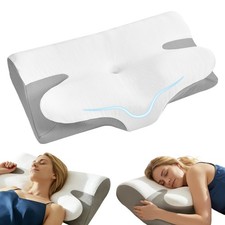 Ergonomic Cervical Memory Foam Pillow for Neck Pain Relief, Adjustable Contou...