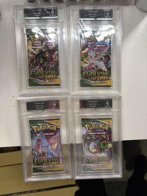 Pokémon Evolving Skies Art Set Booster Packs Graded Mint 9 
