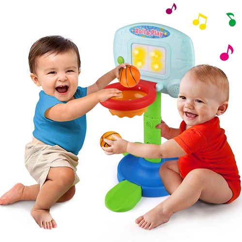 Basketball Hoop for Kids Toddlers 9m-3y, Infant 2 in 1 Adjustable Sports Toy ...