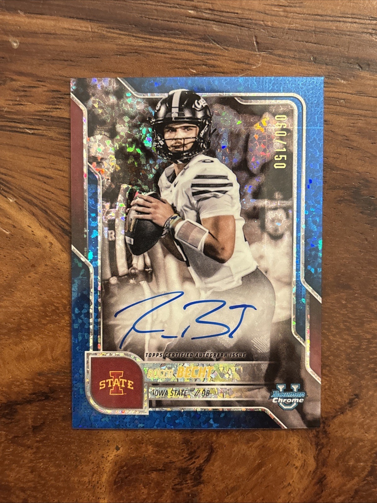2025 Bowman Chrome #BCA-RB Blue Mini Diamonds Prospects Auto /150 Rocco Becht
