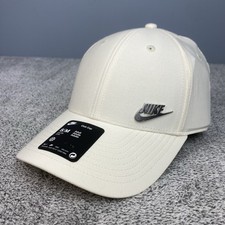 Nike Futura Dri-Fit Club Hat Metal Swoosh Logo Coconut Milk Strapback Adjustable