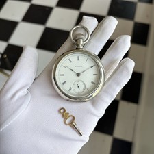 1890 Illinois Key Set Grade IWC 18s  7j Pocket Watch | Runs!