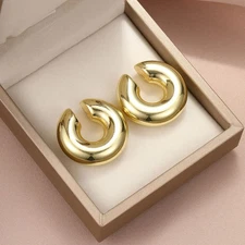 WOMEN C Shaped Earring Gold Fashion Earring Ear Clip Minimalist US STOCK NEW HOT