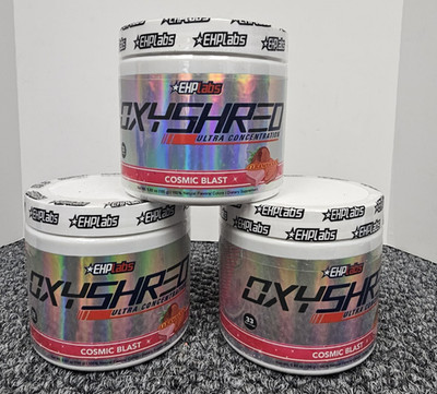Lot of 3, EHPlabs Oxyshred Cosmic Blast 33 Servings 5.82oz/each EXP 11/2028