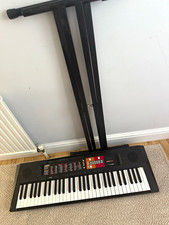 Black 61-Key Electronic Keyboard Instrument with Stand, Full Size Keys