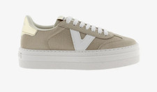 Victoria scarpe donna   092174 beige con ripoti platino  N° 36 37 39