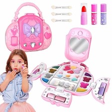 Girls Kids Makeup Kit Pretend Make Up Remover Real Washable Princess Set UK NEW