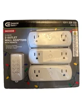 3 Pack 2 Outlet Wall Adapters With Remote Indoor