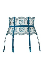 Dita Von Teese Evelina High Waisted Suspender Belt Ocean Blue