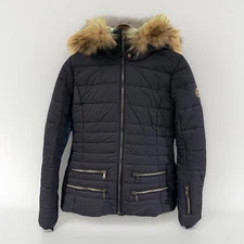 MDC Blue Quilted Fur Collar Women’s Ski Jacket Size 38