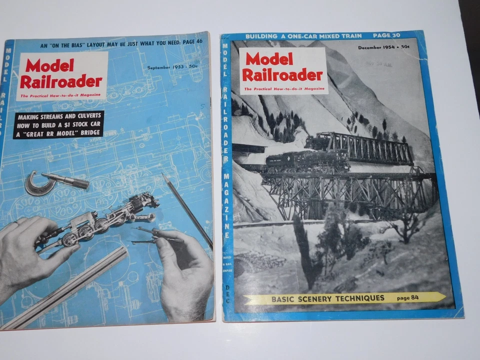 RARE! X3 LOT Model Railroader Magazines 1953 1954 - MORE IN STORE!! - Image 4 of 4