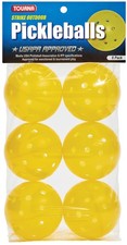 Strike Outdoor Pickleballs 6 Pack - USAPA Approved, Yellow