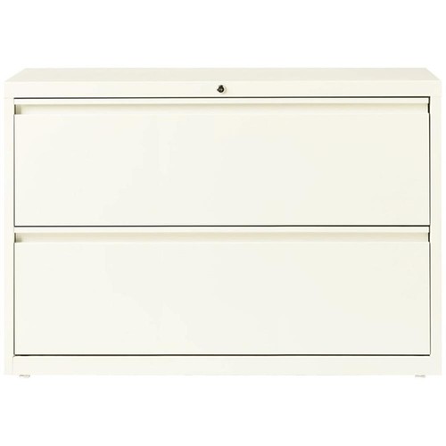 Scranton & Co 42" 2-Drawer Modern Metal Lateral File Cabinet in Off White - Picture 3 of 6