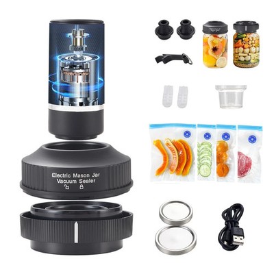 Electric Mason Jar Vacuum Sealer Kit For Regular Mouth And Wide Mouth Mason Jars