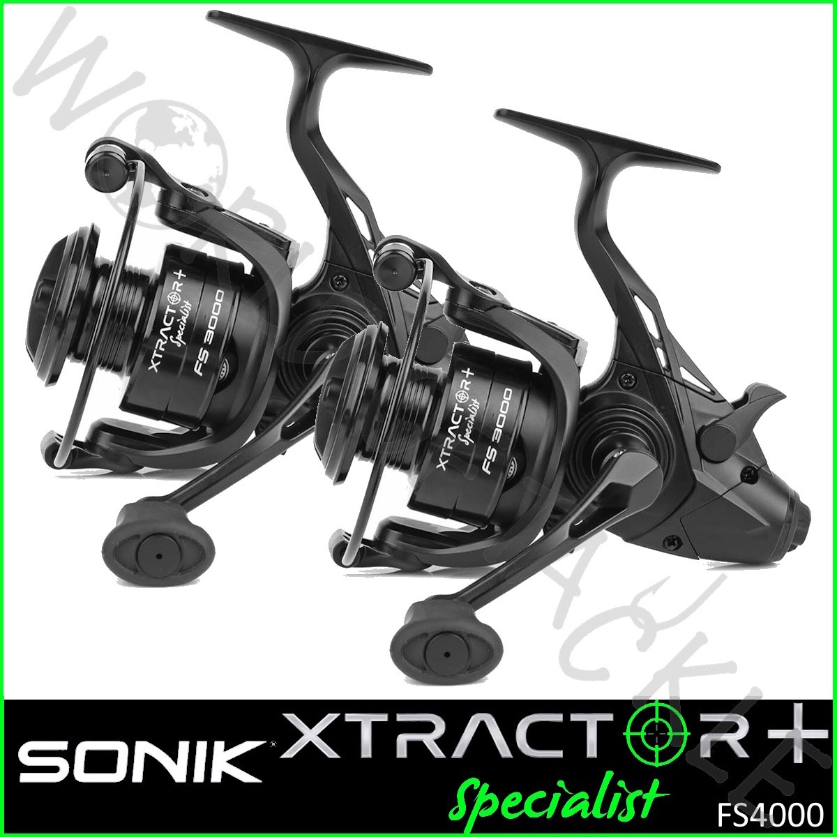 Sonik Xtractor+ Freespool Reels x2 4000 Specialist FS Carp Pike Coarse Specimen