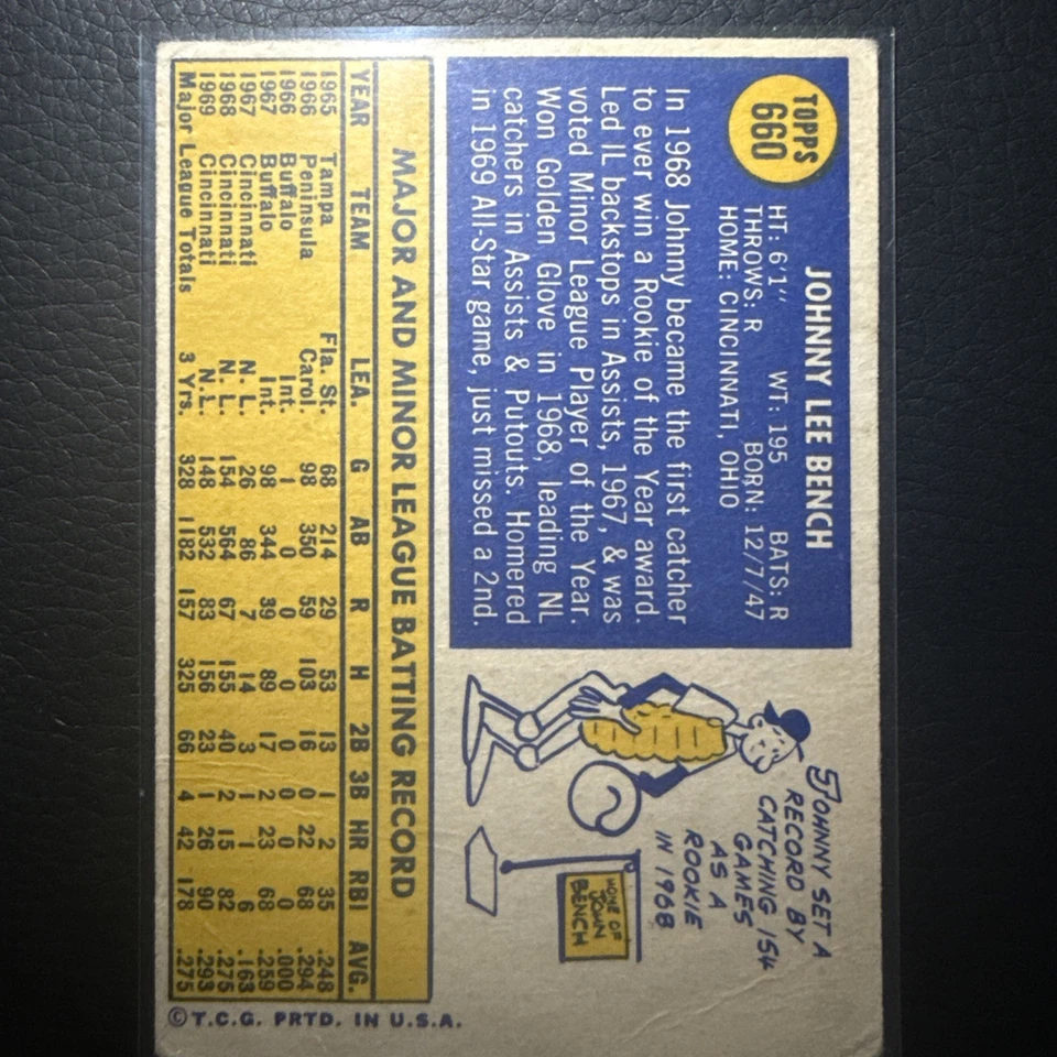 1970 Topps #660 Johnny Bench VERMELHO   - Imagem 2 de 2