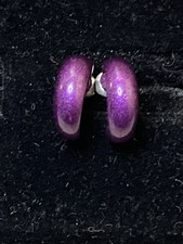 VINTAGE PINK METAL .50  HOOP EARRINGS