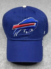 BUFFALO BILLS '47 Brand NFL Clean Up Adjustable Strapback Dad Hat Blue OSFM