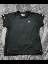 New Balance Running Black Short-Sleeve Performance Tee Reflective Accents XL