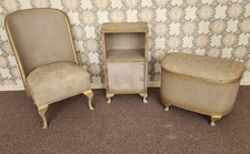 1950s Lloyd Loom Style  Bedroom Set Chair Cupboard Ottoman Restore Upcycle (127)