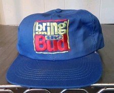 Beer Hat Bud Light Cap Adjustable Back Made In USA Vintage Budlite