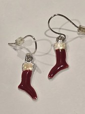 Christmas Red Sparkle Stocking Earrings