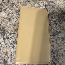 Levenger Fine Leather Tan Credit Card  Checkbook Wallet Organizer