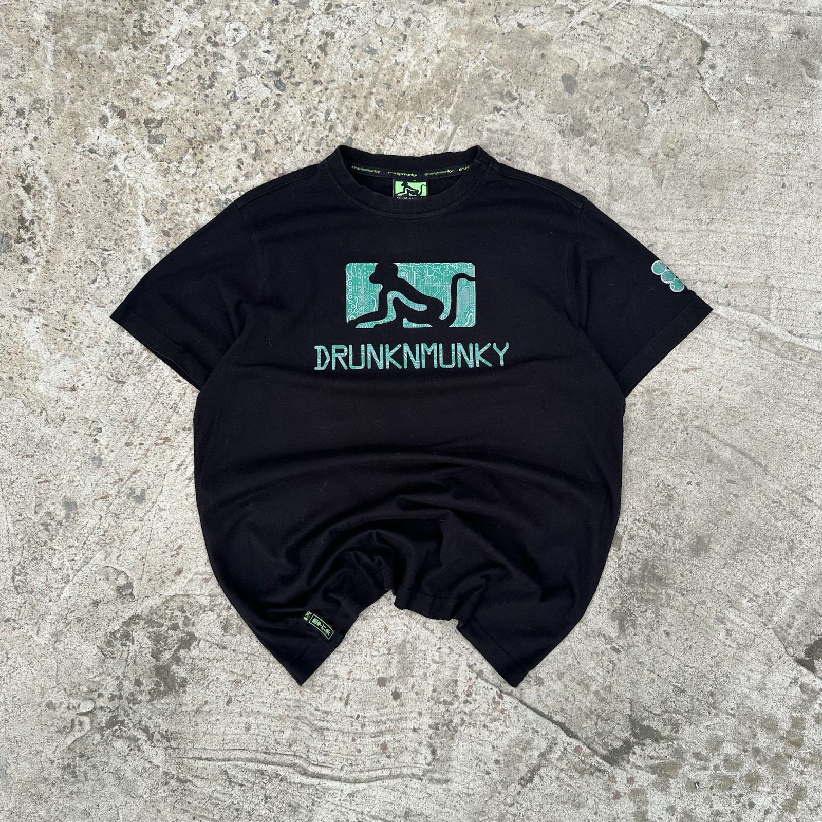 Vintage Drunk Munky USA Y2K Grunge Humor Skate Tee Japanese Style