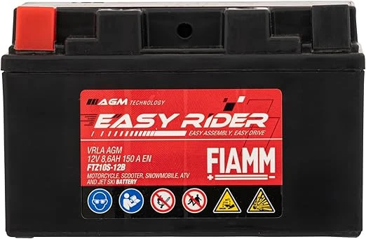 BATTERIA MOTO AGM FIAMM EASY RIDER FTZ10S-12B BS 12V 8,6 AH PRONTA ALL'USO = YUA - Immagine 2 di 4