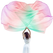 Jetec 2-Set 55" Praise Worship Dance Flags w/ Scalable Rod for Church