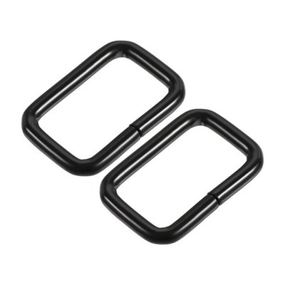 Metal Rectangle Ring Buckles 25 x 16mm Inner Dimensions Light Black 30pcs