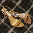 Steve Madden Tan Leather Strappy Open Toe Stiletto Heel Slip On US 6 M — photo 1