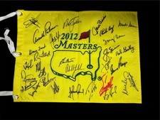 2012 MASTERS FLAG SIGNED BY 29 WINNERS, PALMER NICKLAUS PLAYER MICKELSON BAS LOA
