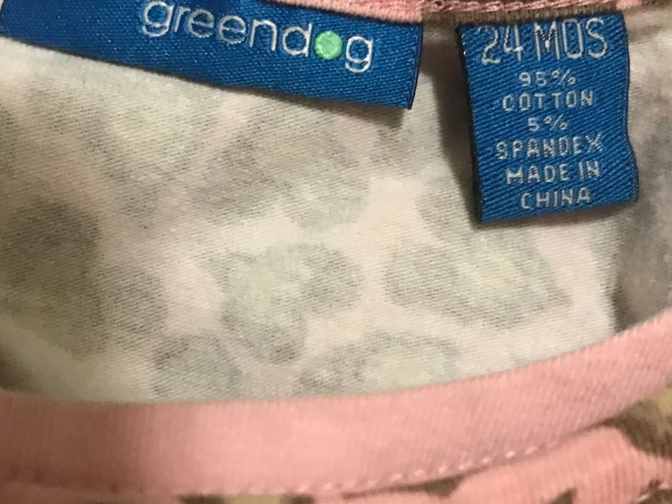 GREEN DOG - Bebé Niña Adorable 2 Piezas Vestido Manga Larga Infantil Talla 24M Cubierta Pañal Foto 3 de 4