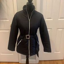 Izod Black Puffer Belted Jacket- Size M