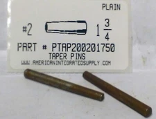 #2X1-3/4 TAPER PINS STEEL PLAIN .193" LARGE END DIAMETER (10)