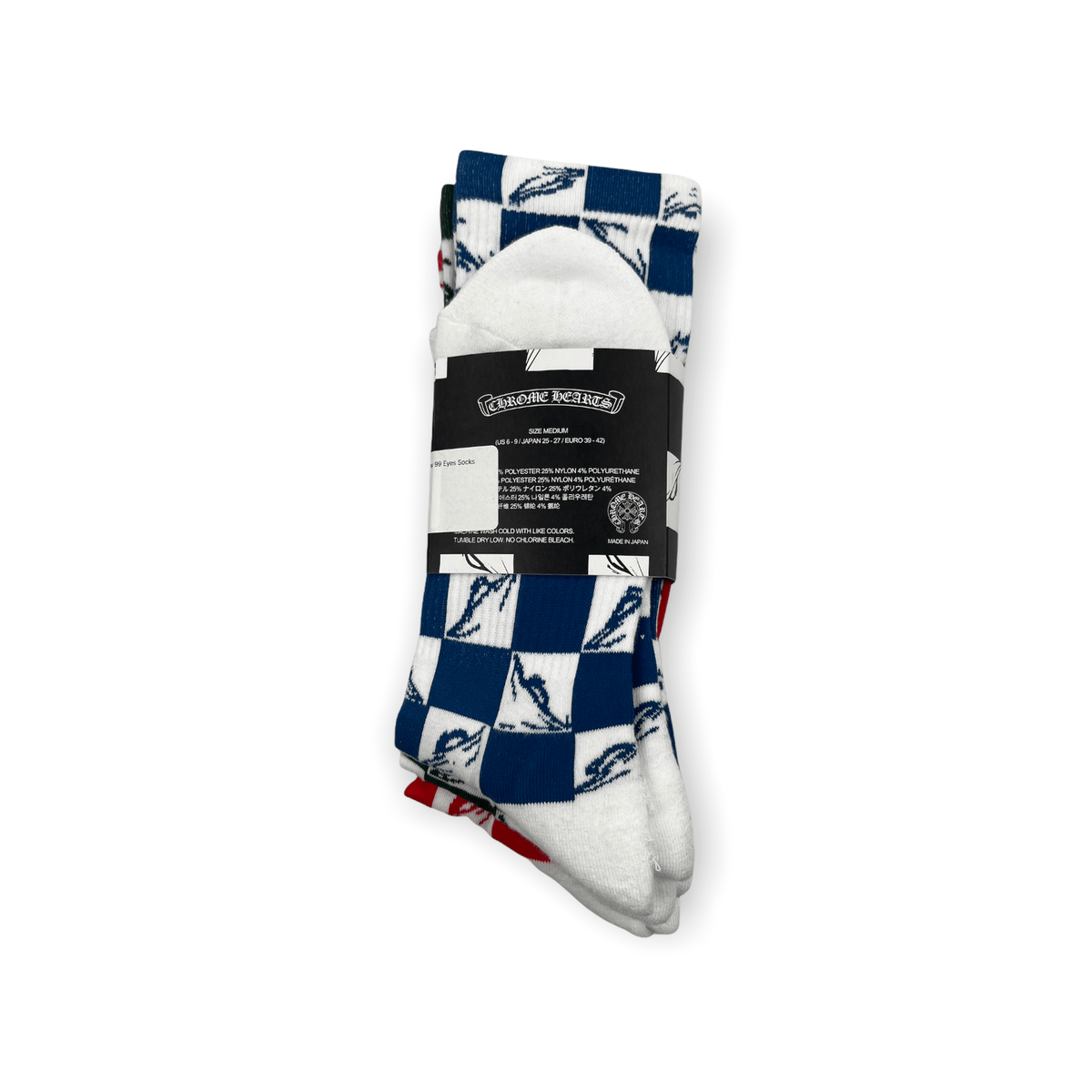 Chrome Hearts Matty Boy 99 Eyes Socks Blue White Red (3 Pack Chrome Hearts Matty Boy 99 Eyes Socks Blue White Red (3 Pack