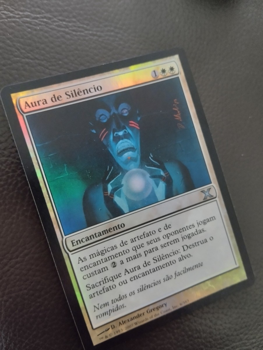 MTG AURA OF SILENCE FOIL PORTUGUESE Language Very Rare Magic