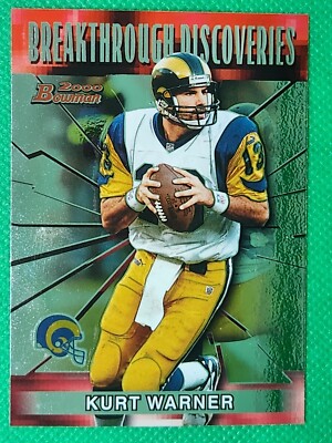 2000 Bowman Breakthrough Discoveries #BD2 Kurt Warner HOF INSERT St. Louis Rams