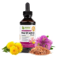 Maxx Herb Pau D'Arco Extract, Dandelion & Red Clover for Detox & Cleansing, 4oz