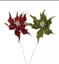 Katherine's Collection Holly Floral Stems Red  Green 11-811466 NEW Box Of 12