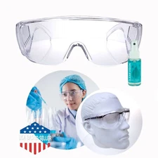 2 PAIR Safety Protective Lab Glasses Eye Protection Chemistry Laboratory Goggles
