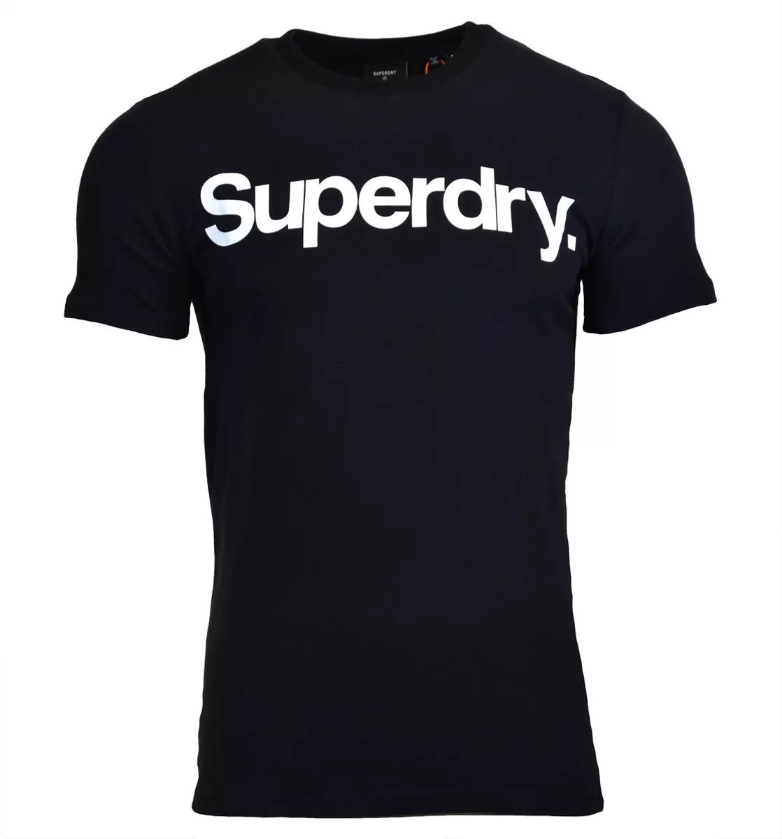 Superdry New Mens Core Logo Short Sleeve Crew Neck T-Shirt Black White Ice  Marl | eBay