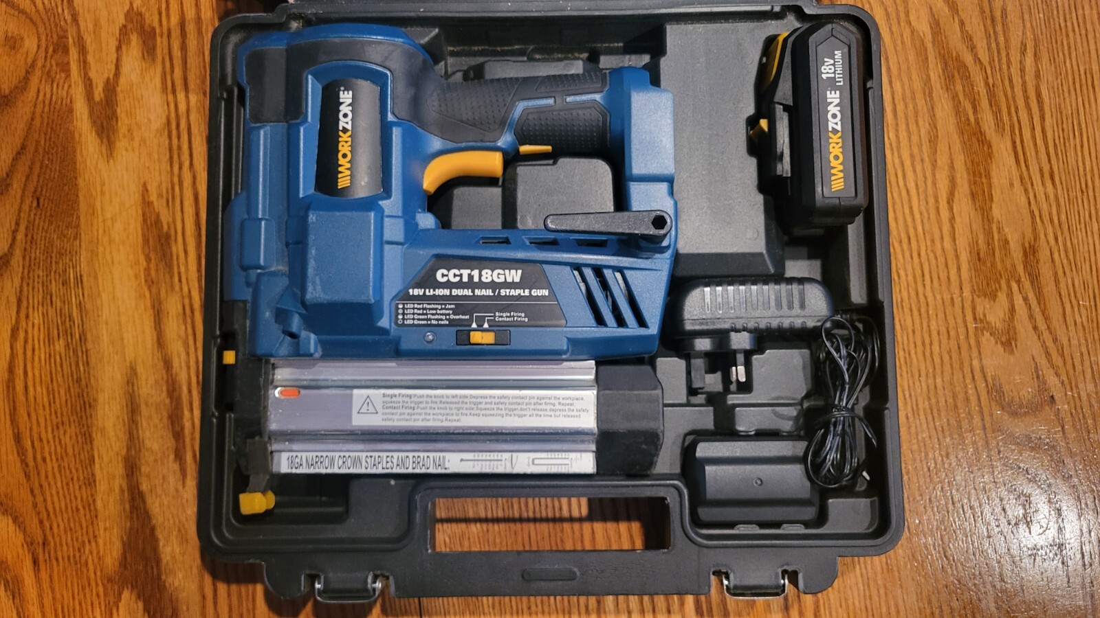Workzone 18V LIION Dual Nail/Staple Gun eBay