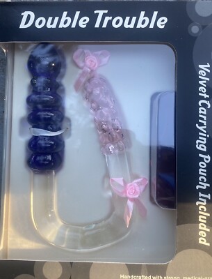 double trouble sex toy Double Trouble Glass Dildo - Dual Ended Design main image 1