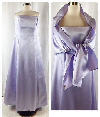 Michaelangelo Davids Bridal Bridesmaid Gown Strapless Dress 14 Ven Style  Lilac