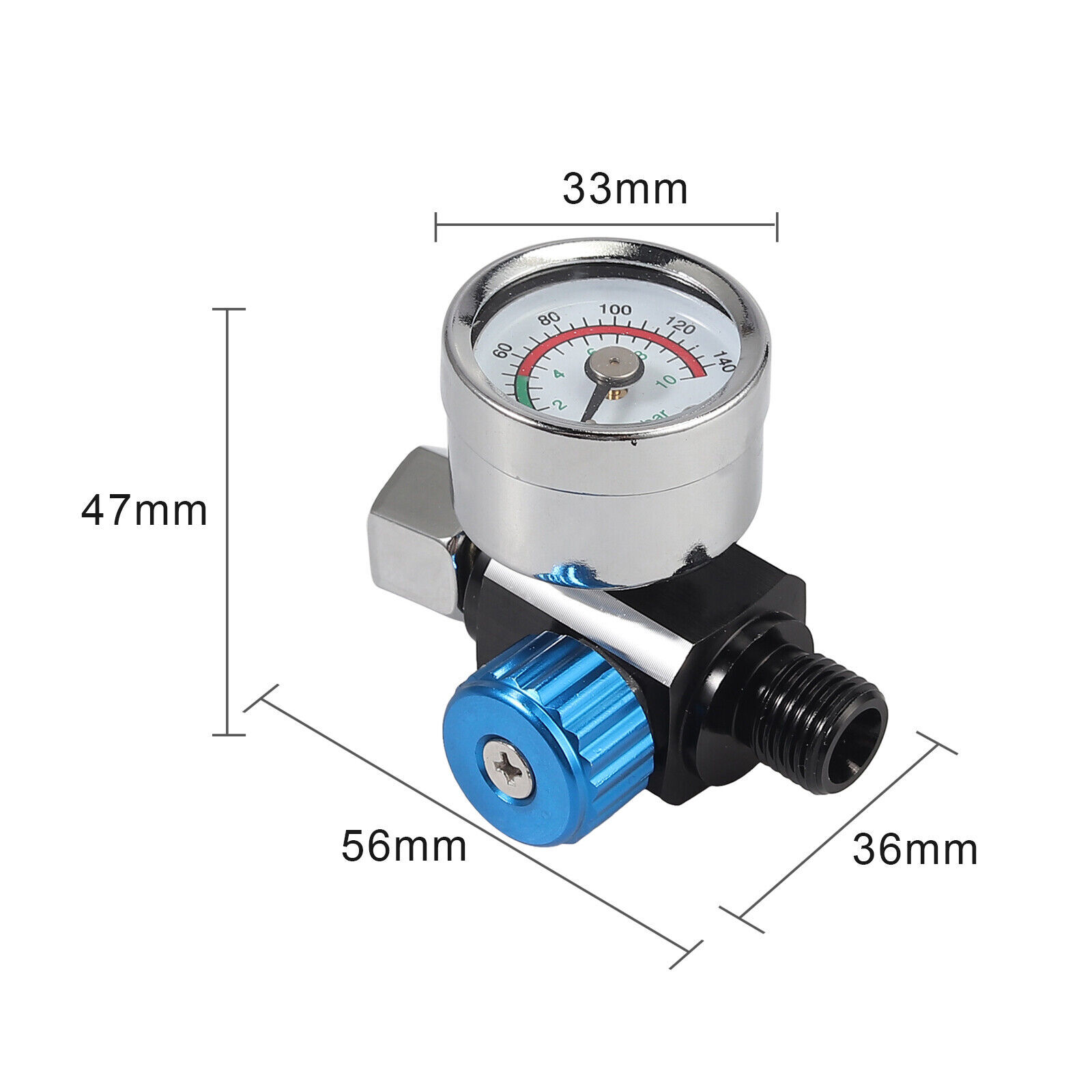 1/4"Air Paint Gun Regulator Gauge Air Pressure Regulator Spray Gun Filter Tool