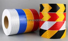 1-3M 2" 5cm Tape Film Reflective Safety Warning Conspicuity Sticker Silver Red