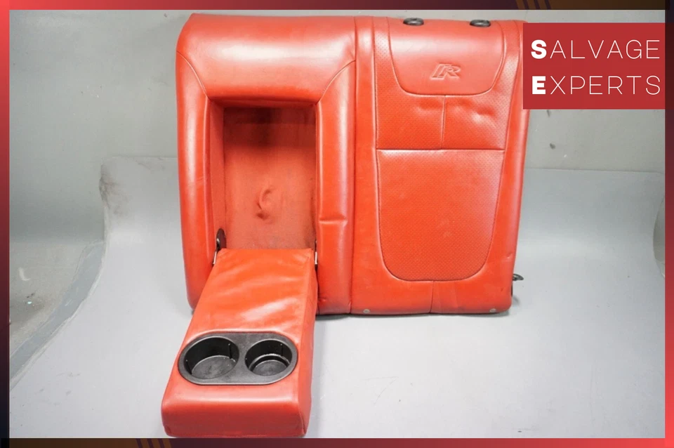 Cojín de asiento trasero Jaguar XF 2009-2011 cuero superior rojo con portavasos OEM Foto 3 de 4