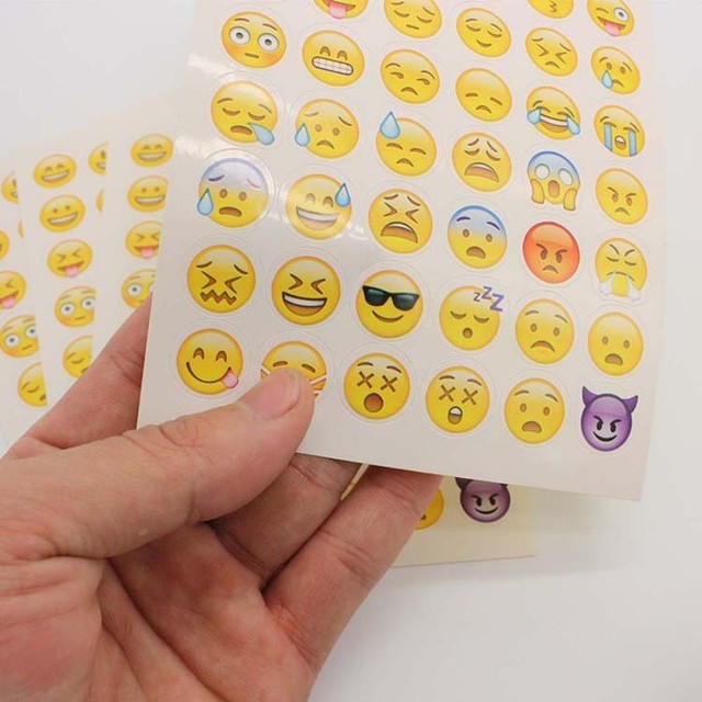 4pcs cute emoji smile vinyl stickers for laptops notebook